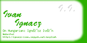 ivan ignacz business card